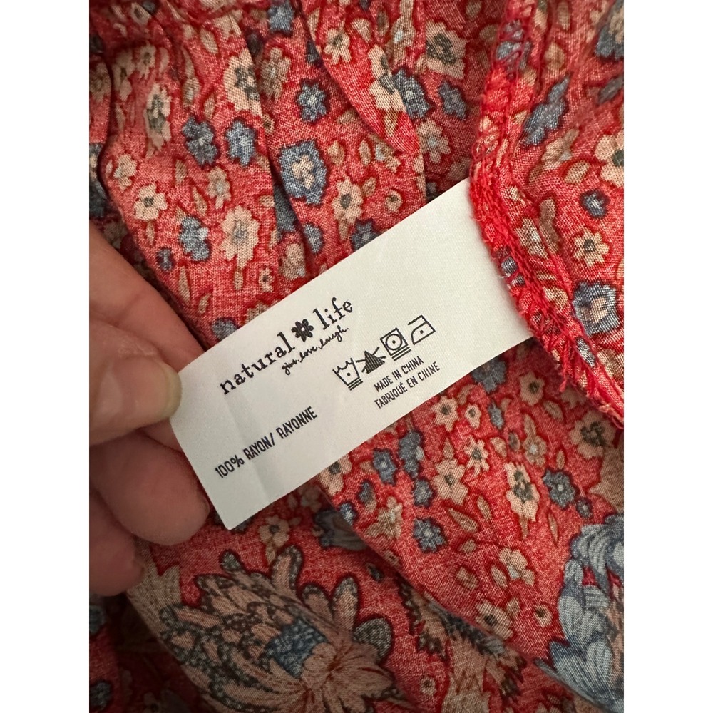 Natural Life Hanna Convertible Maxi Skirt Strapless Dress Red Floral L - Picture 7 of 7